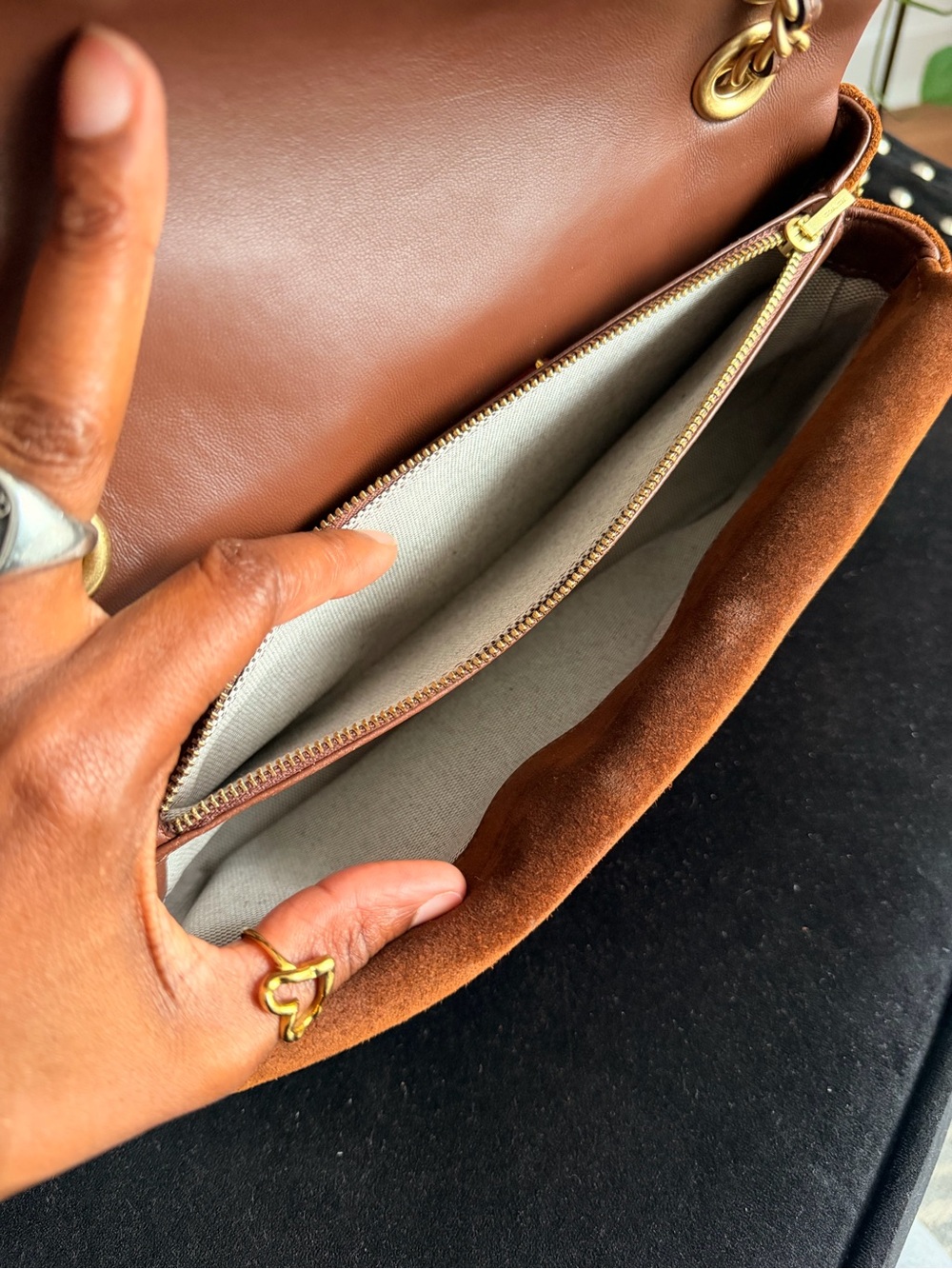 Coach Tabby 26 Shoulder Bag, Quilted Suede in Warm Brown with Gold Hardware - Picture 8 of 10